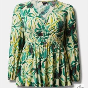 Torrid Size 0 Textured Knit Surplice Babydoll Top